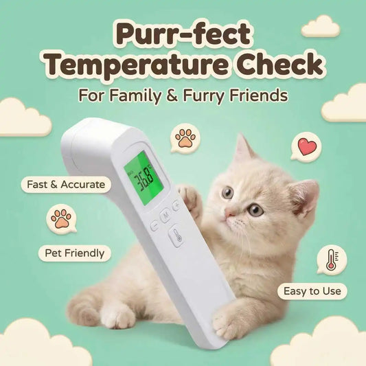 2-in-1 Cat Dog Accuracy Thermometer Portable Display Reading Pet Physical Temperature Storage Fever Color Alarm One Click Boot