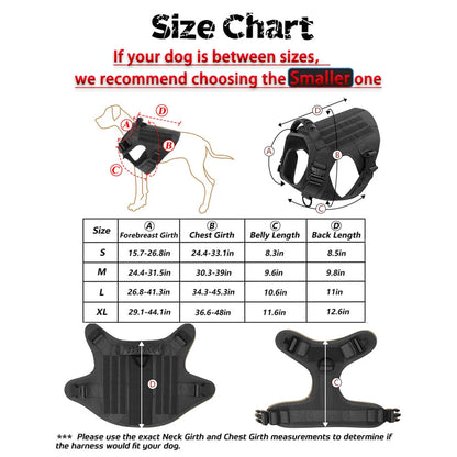 Large Dog Harness Training Vests and Tactic Collar Leash