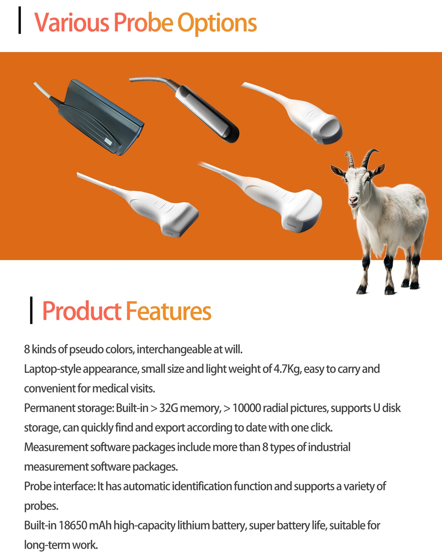 Portable Veterinary Ultrasound Scanner, Laptop Vet Pregnancy B-Ultra Machine, for Animal Farm Home Pet