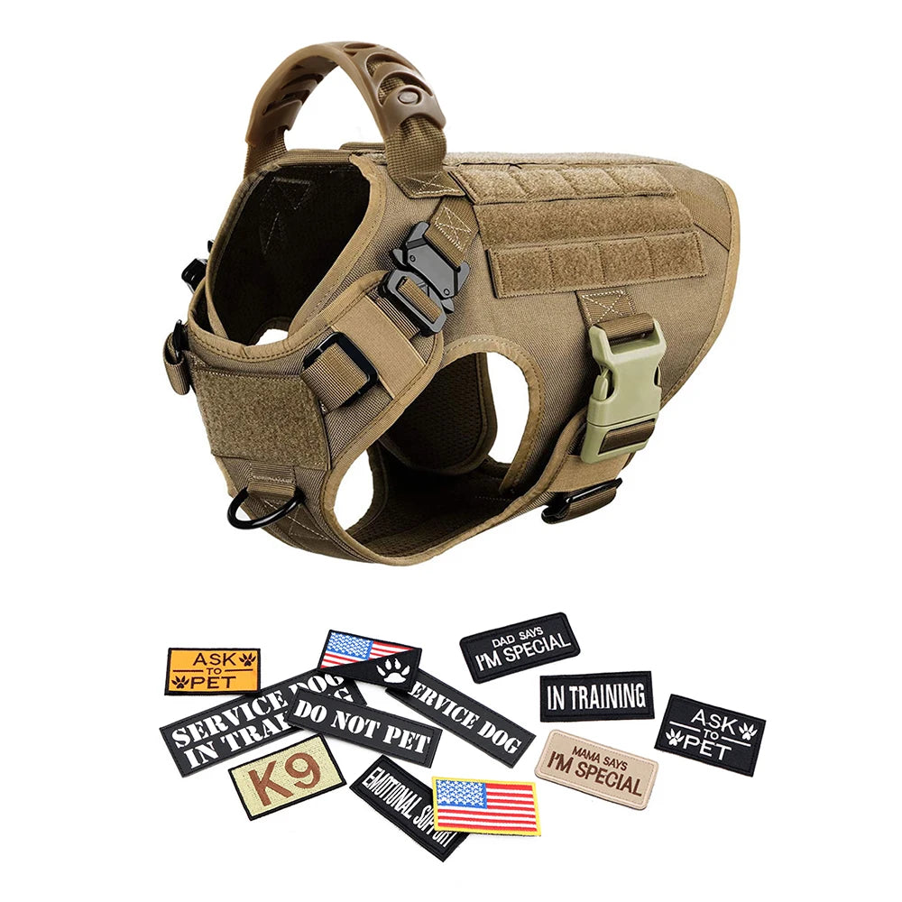 Large Dog Harness Training Vests and Tactic Collar Leash