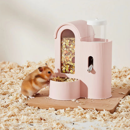 2-in-1 Automatic Food Bowl Large Capacity Hamster Feeder And Waterer Automatic Hamster Feeder No Drip for Hamster Guinea Pig Rat