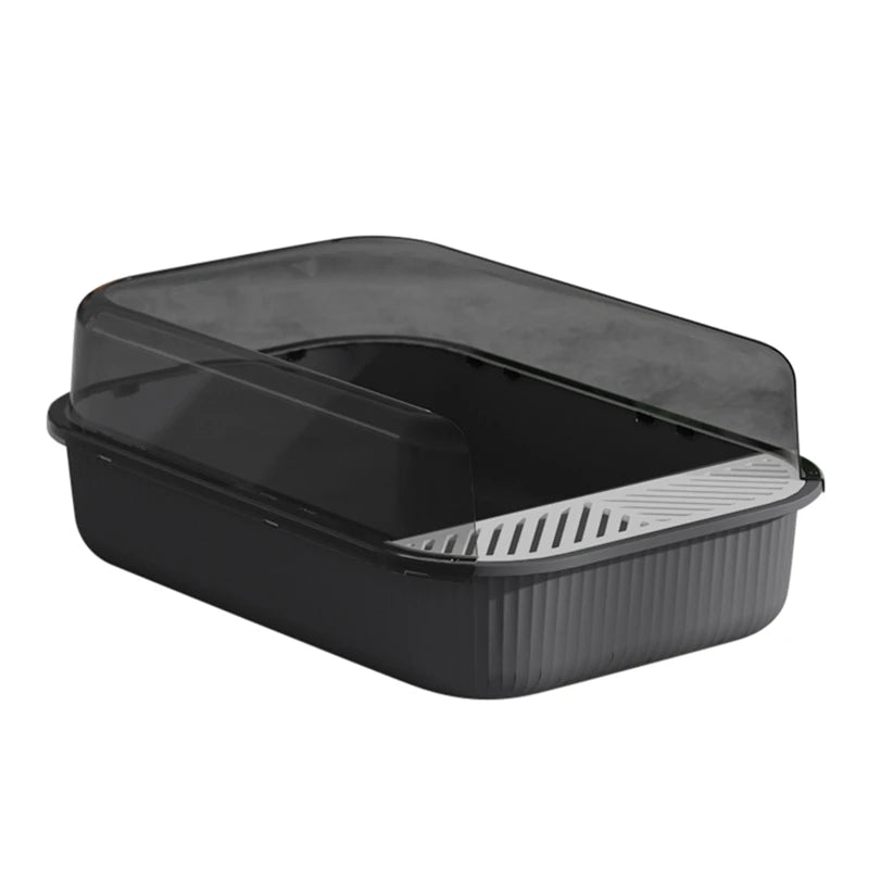 Semi-Enclosed Litter Box, Splashproof  with Enclosed Sandbox