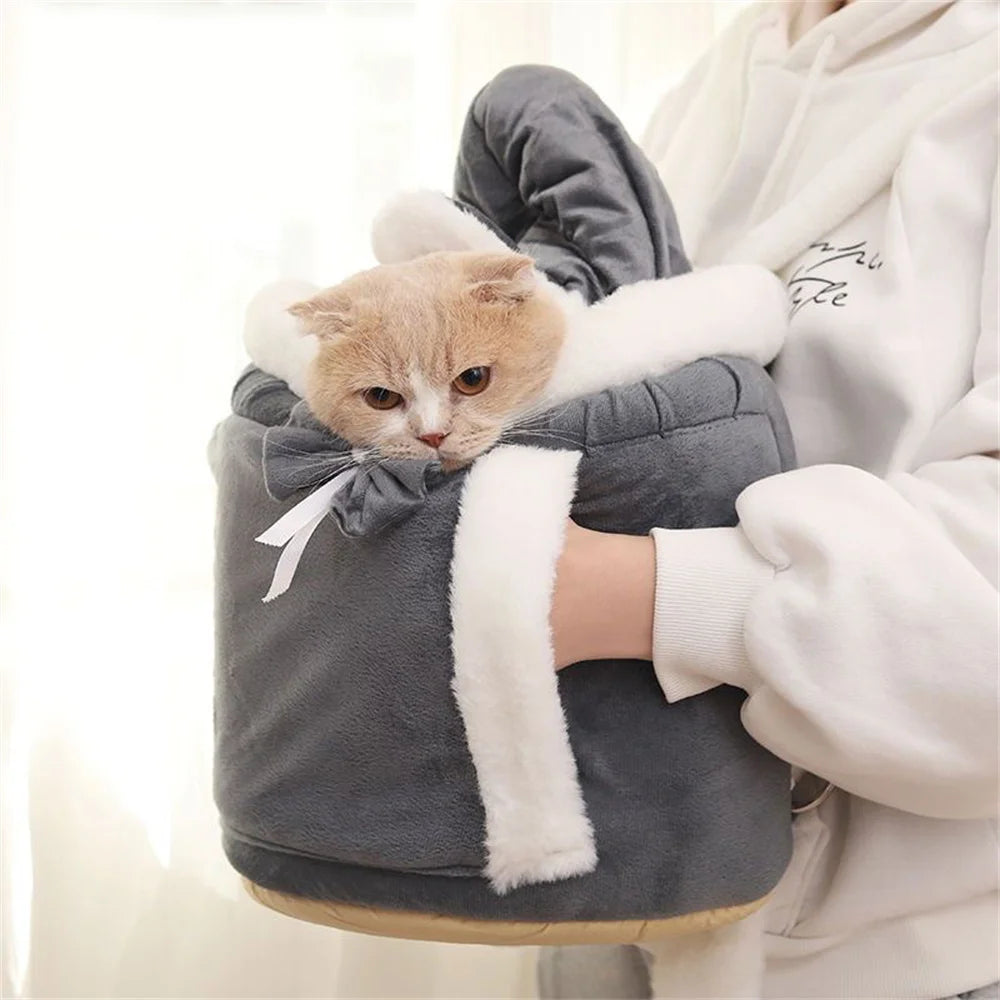 Outdoor Travel Chihuahua Carrier Backpack, Winter Warm Pet Carrying Bags for Small Dogs