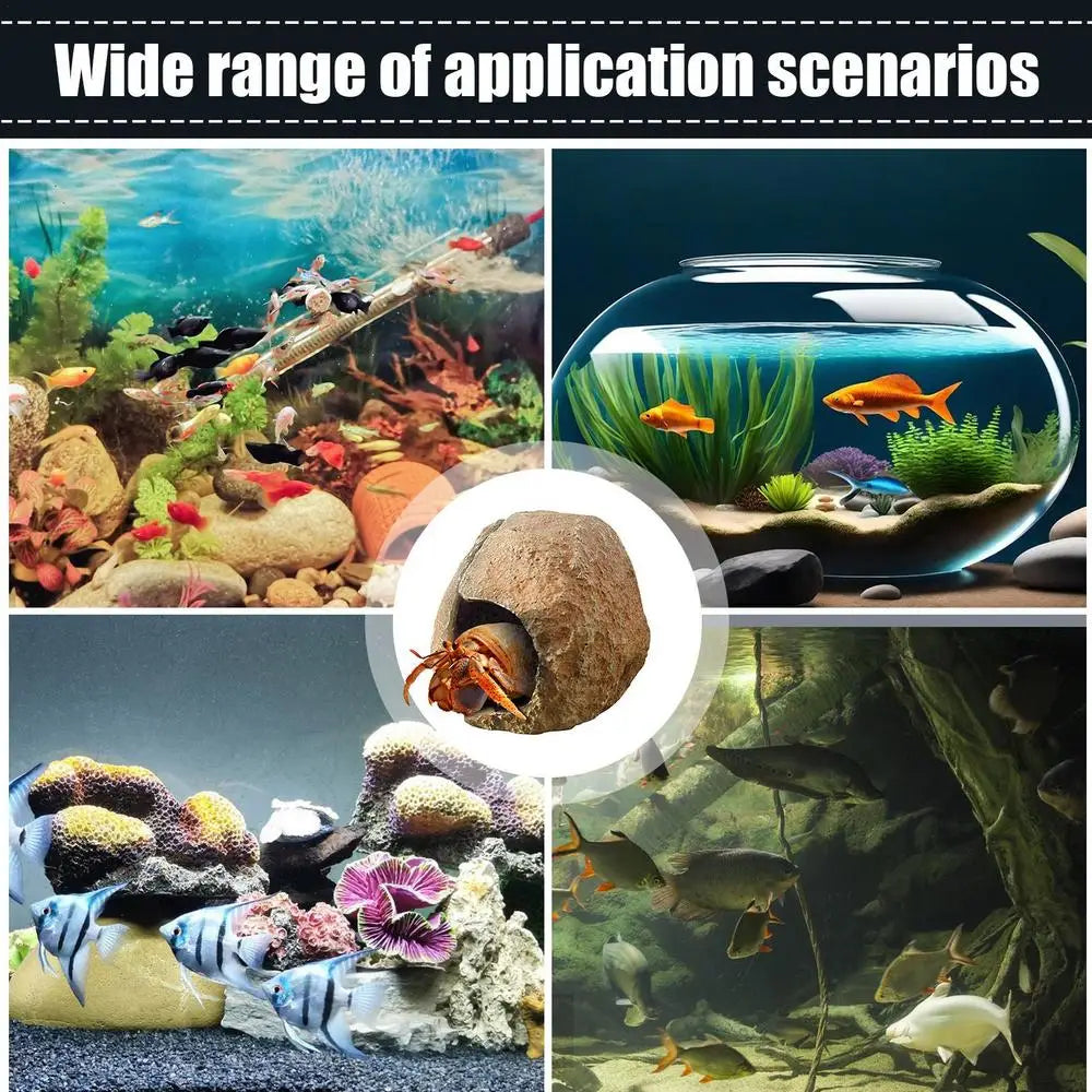 Magnetic Reptile Cave Simulated Rock, Shelter House Aquarium, Fish, Shrimp, Reptile , Magnetic Resin Hide Caves